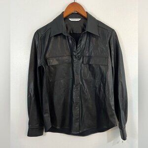 Amanda Uprichard X REVOLVE Fritzi Leather Top in Black